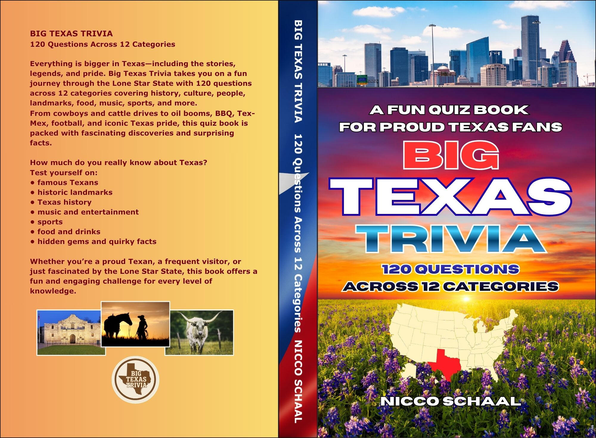 BIG TEXAS TRIVIA Book cover for Big Texas Trivia by Nicco Schaal.